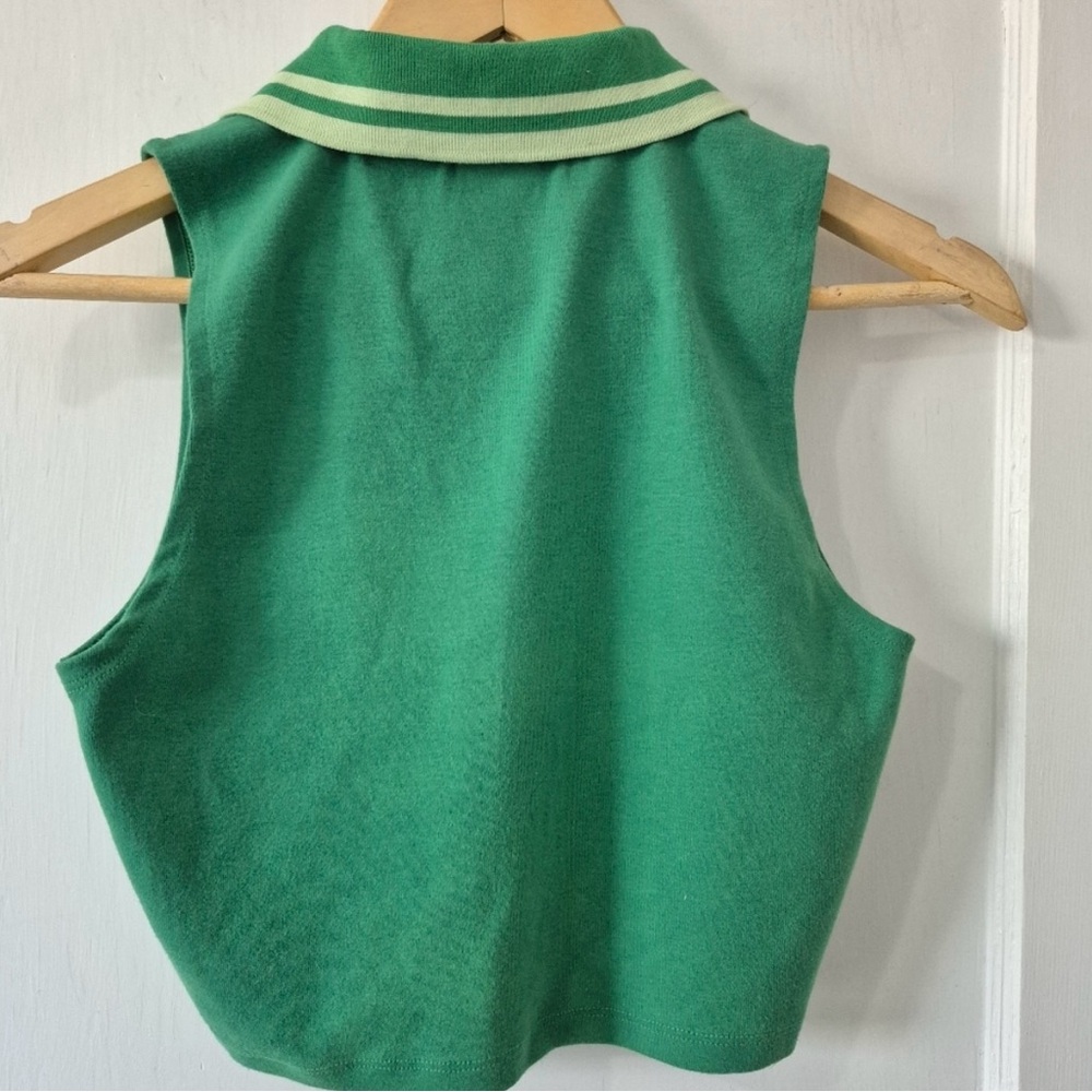 Aritzia Sun Deh Knox Sleeveless Collar Crop
Tennis Core Tank Tee Green Sz S - Picture 3 of 4